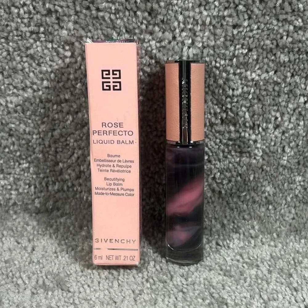 Givenchy Rose Perfecto Liquid Balm‎ Pink Marbled Plumping Lip Gloss 6ml 0.21oz